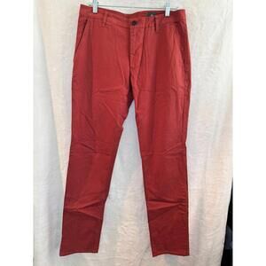 AG Green Label Mens Red Cotton Blend Chinos Pants Size 32 New